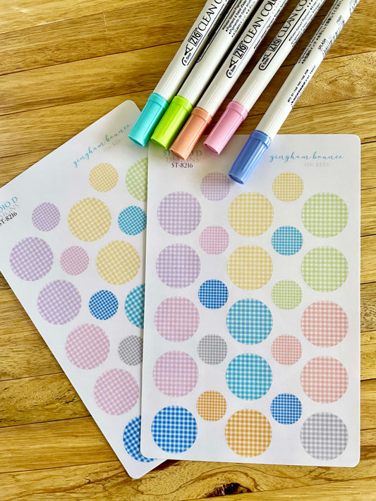 Gingham Bounce Decorative Stickers ST-8216