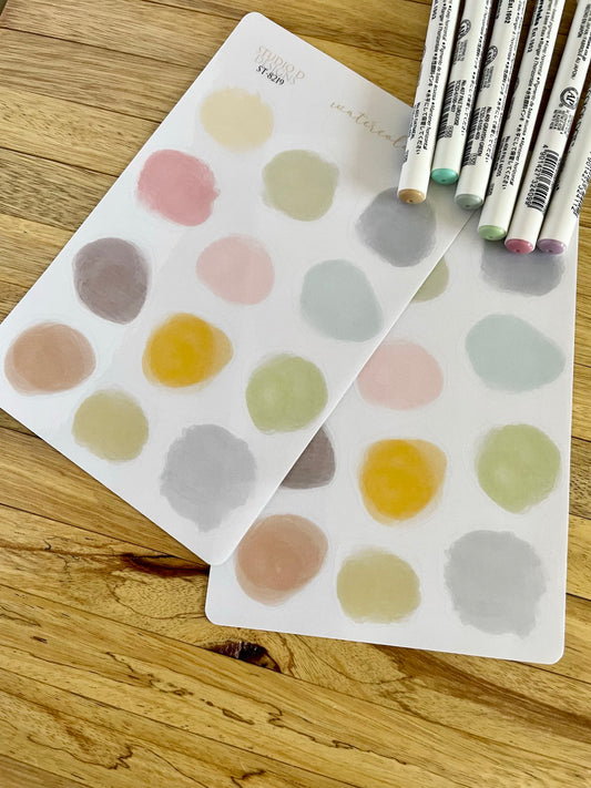 Watercolor Blobs Decorative Stickers ST-8219