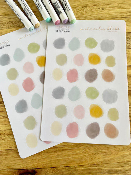 Watercolor Blobs Mini Decorative Stickers ST-8220
