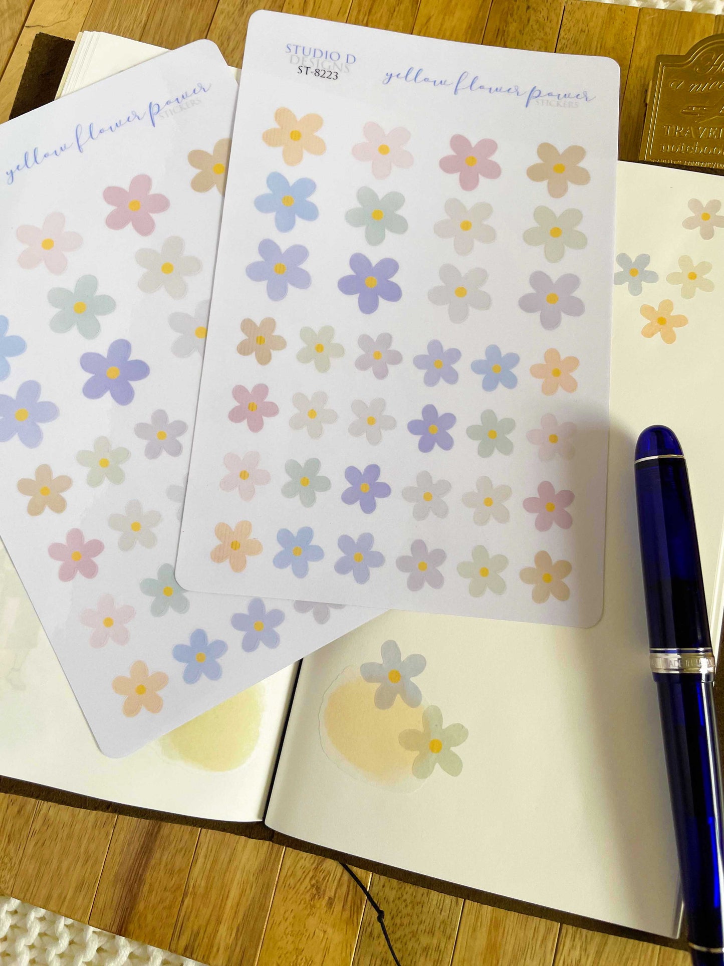 Yellow Flower Power Decorative Stickers ST-8223