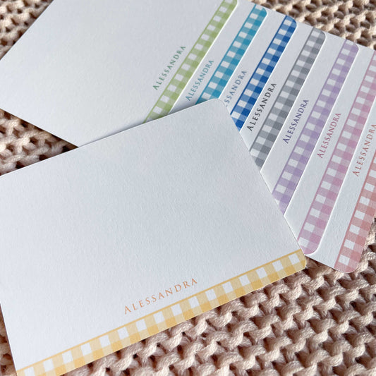 Alessandra Gingham Personalized Gift Cards