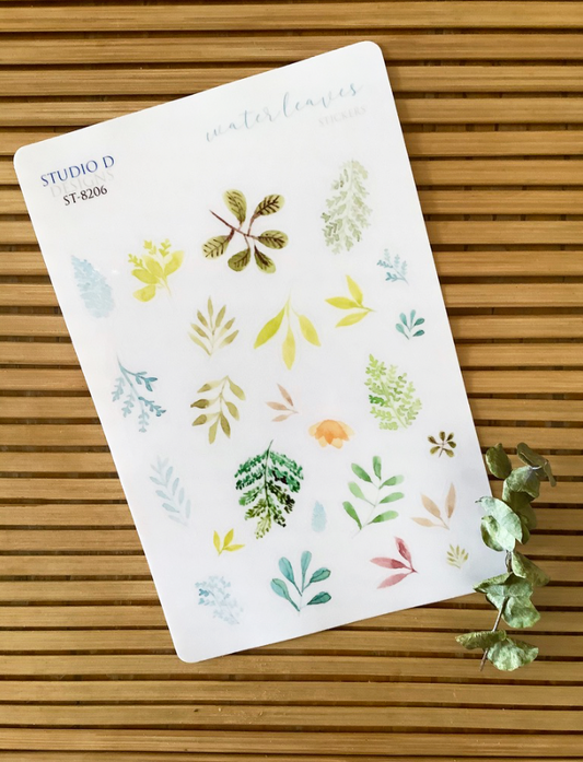 Watercolor Leaves Decorative Stickers ST-8206