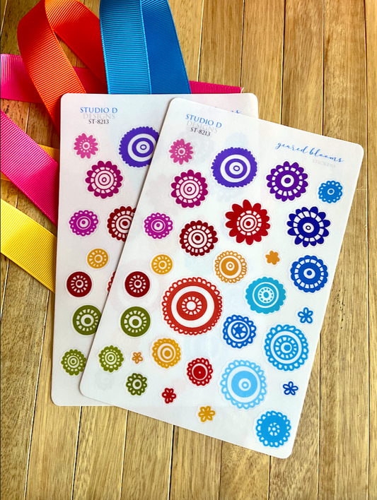 Geared Blooms Decorative Stickers ST-8213