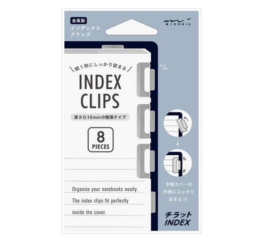 Midori Index Clips Silver (Stainless Steel)